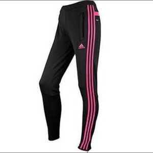 Adidas pink stripe Tiro track pants